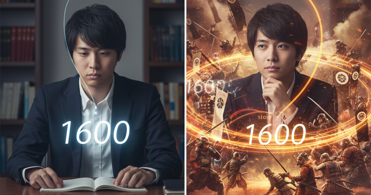 歴史の年号を覚えようとする男性