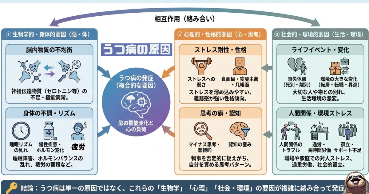 うつ病の原因のわかりやすい図