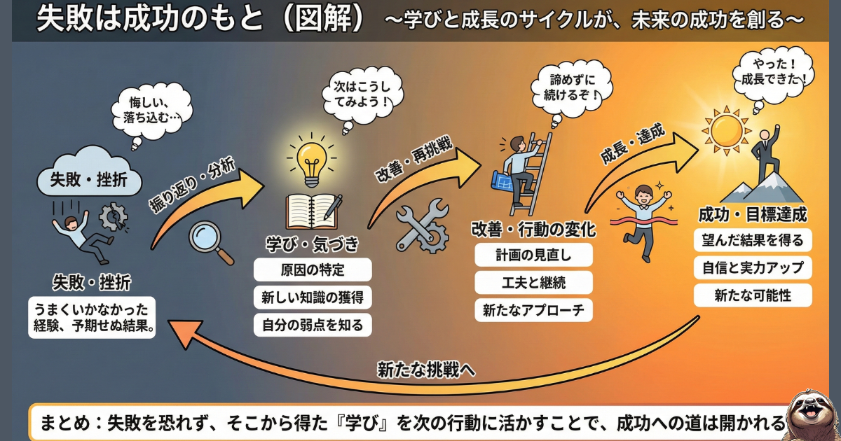 失敗は成功のもとのわかりやすい図