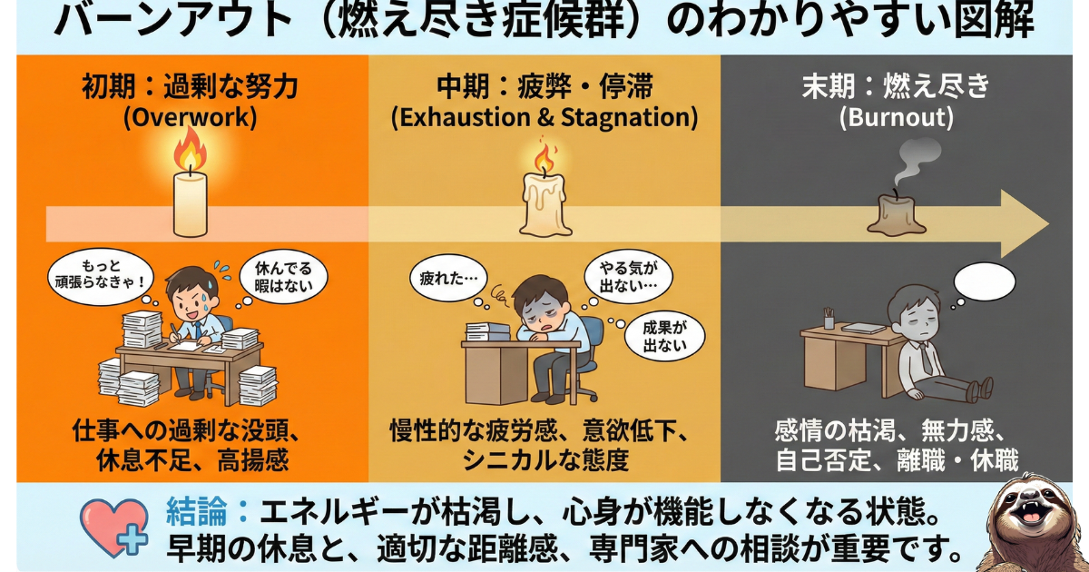 バーンアウトのわかりやすい図