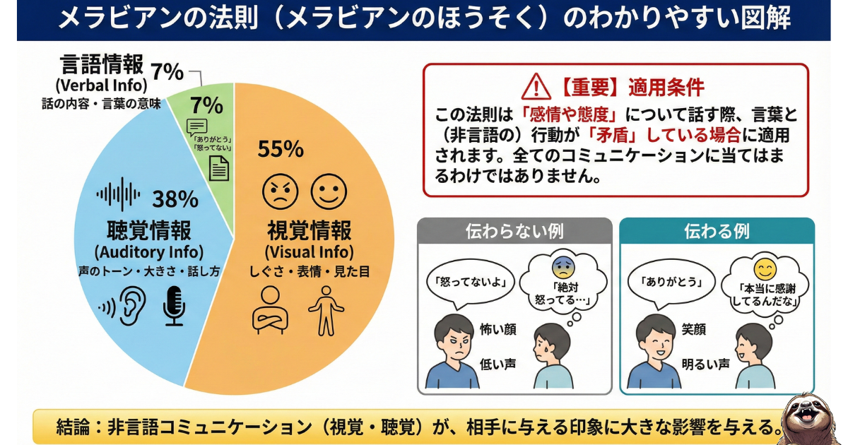 メラビアンの法則のわかりやすい図