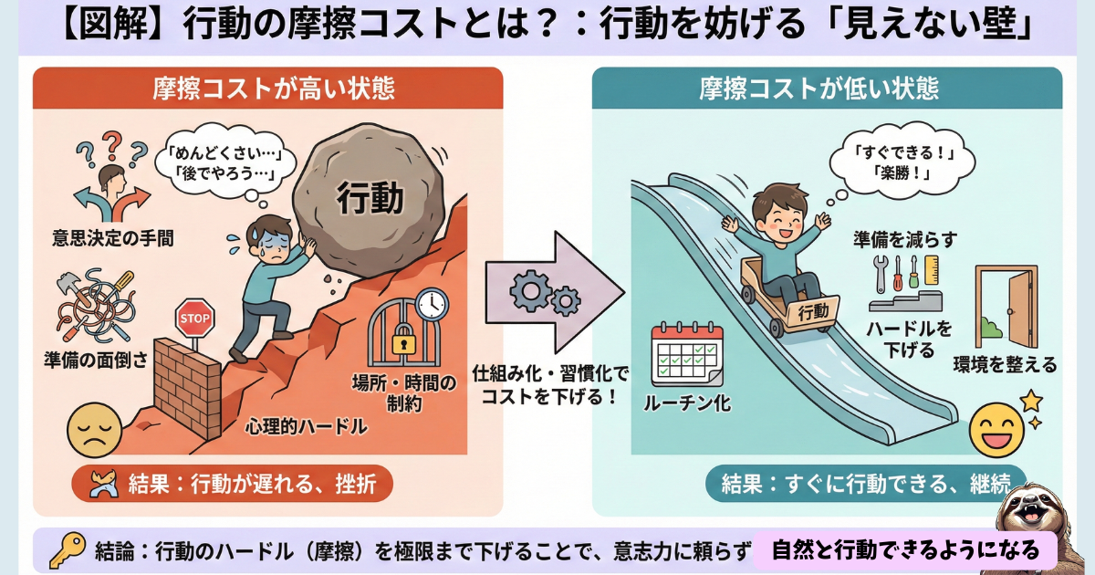 行動の摩擦コストのわかりやすい図