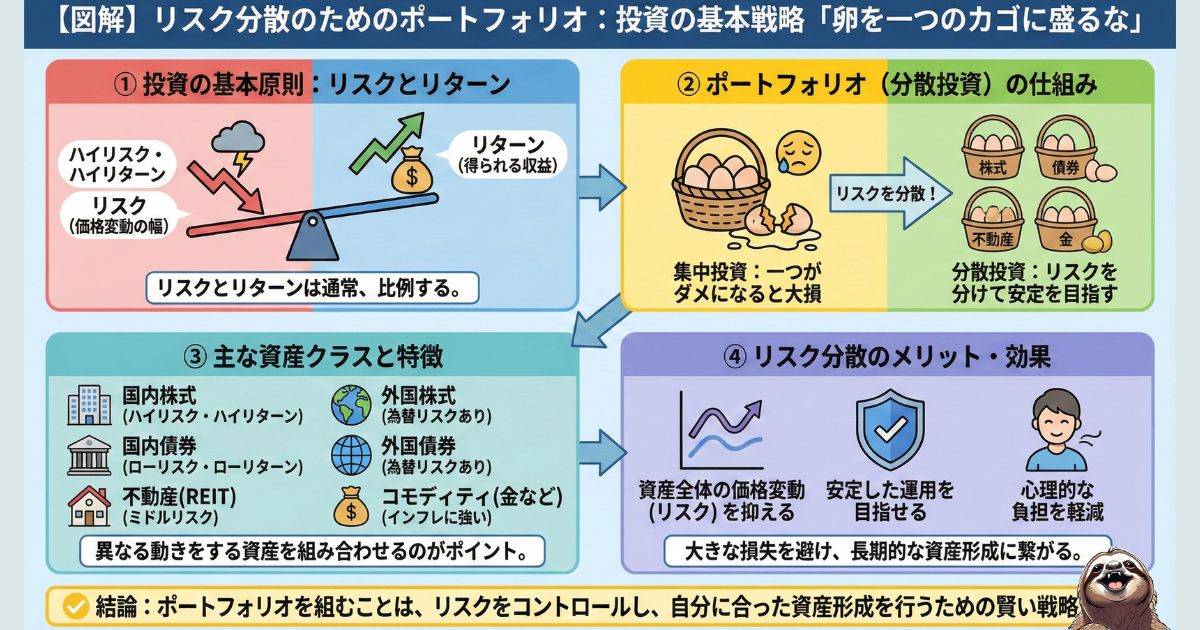リスク分散のポートフォリオのわかりやすい図
