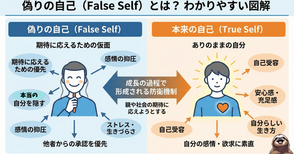 偽りの自己(False Self)のわかりやすい図