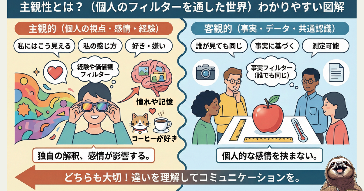主観性のわかりやすい図