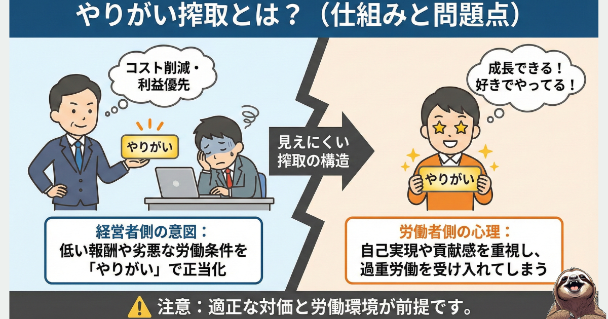 やりがい搾取のわかりやすい図