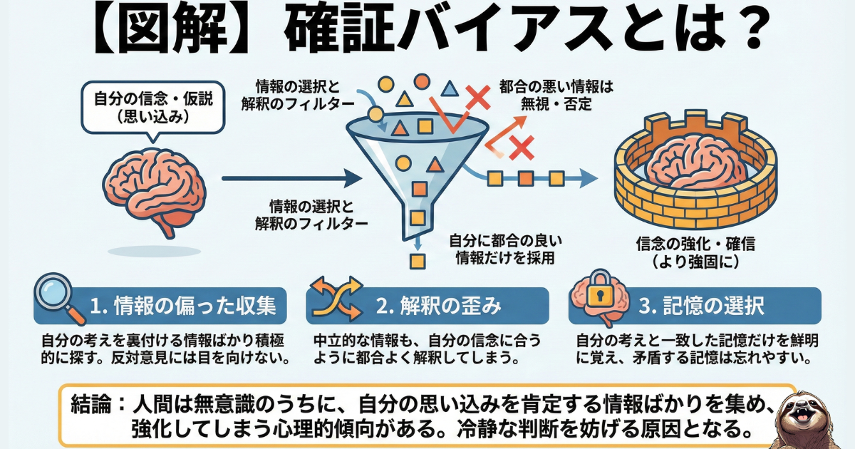 確証バイアスのわかりやすい図
